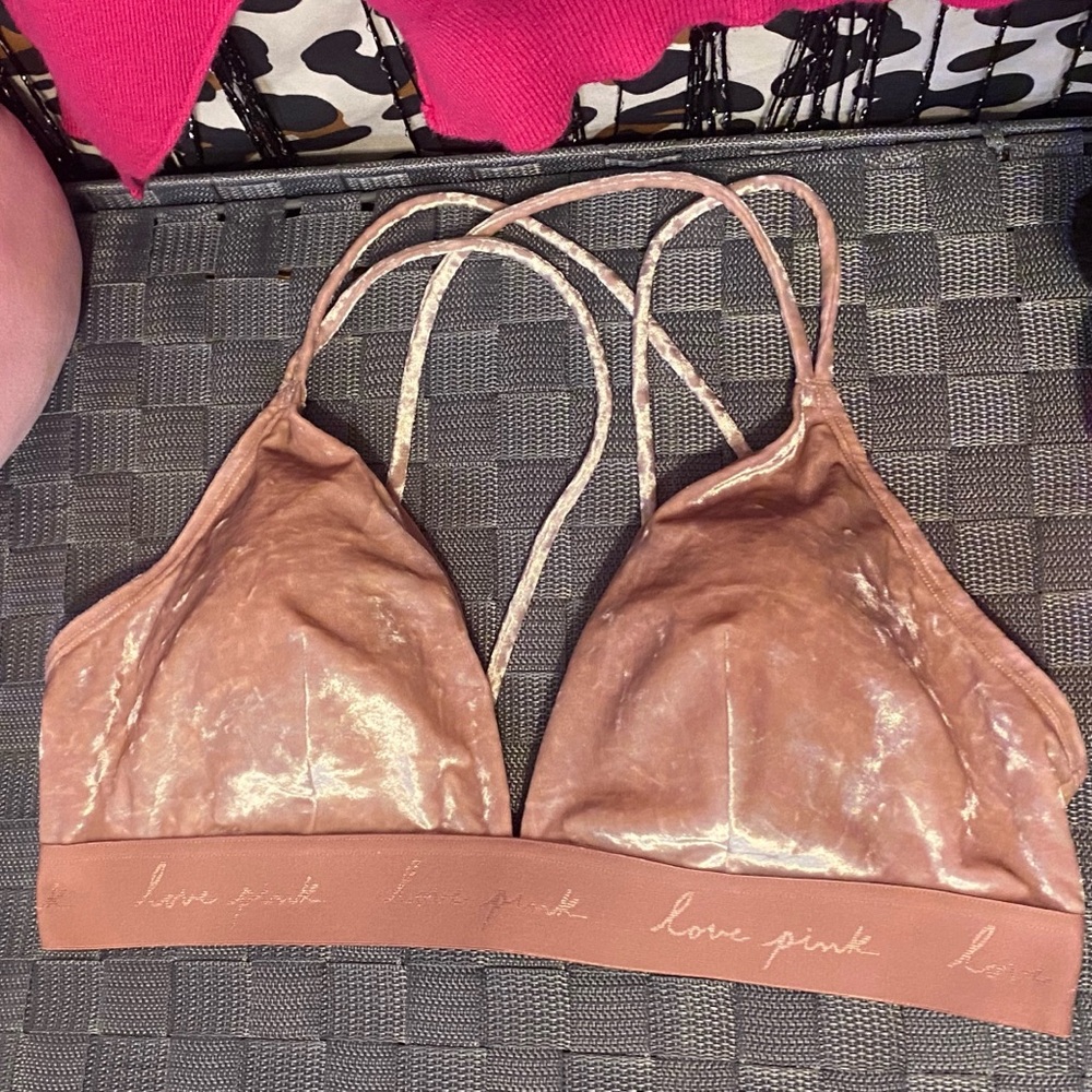 VICTORIA SECRET PINK VELVET TRIANGLE BRALETTE - Picture 5 of 10